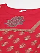 Red Gold Print Kurta With Palazzo