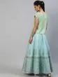 Pastle Blue & Green Block Printed Lehenga Choli