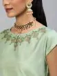 Pastle Blue & Green Block Printed Lehenga Choli
