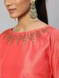 Green & Coral Block Printed Lehenga Choli