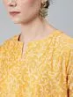 Yellow & White Block Printed A-Line Kurta With Palazzo Set