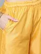 Yellow & White Block Printed A-Line Kurta With Palazzo Set