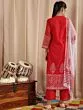 Red & White Block Printed Kurta Set With Dupatta