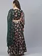 Dark Green & Red Floral Printed Lehenga Choli With Organza Dupatta