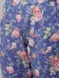 Blue & Red Floral Printed Straight Kurta Ballon Sleeve With Pant Set