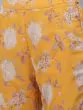Yellow & White Floral Printed Off-Shoulder Straight Kurta & Sharara With Organza Dupatta
