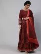Maroon & Red Floral Printed Lehenga Choli With Dupatta