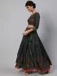 Green & Red Floral Printed Lehenga Choli With Dupatta Set