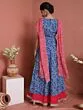 Blue & Pink Bandhani Printed Lehenga Choli With Leheriya Attached Dupatta Set