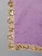 Purple Gold Brocade Lehenga Choli With Organza Dupatta Set