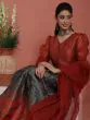Maroon & Black Brocade Lehenga Choli With Dupatta Set