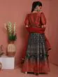 Maroon & Black Brocade Lehenga Choli With Dupatta Set