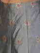 Grey Gold Brocade Zari Work Lehenga Choli With Orange Dupatta
