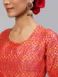 Pink & Orange Brocade Zari Work Lehenga Choli With Dupatta Set