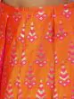 Pink & Orange Brocade Zari Work Lehenga Choli With Dupatta Set
