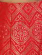 Red & Green Bandhani Woven Design Lehenga Choli With Tie & Dye Dupatta