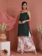 Green & White Floral Printed Kurta & Sharara With Dupatta Set