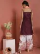 Purple & White Gold Floral Printed Kurta & Sharara With Dupatta Set