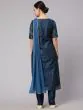 Blue Foil Printed Kurta & Pant With Dupatta Set