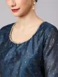 Blue Foil Printed Kurta & Pant With Dupatta Set