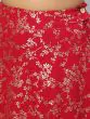 Red Gold Floral Printed Lehenga Choli With Potali Bag With Necklace