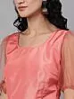 Peach Jacquard Gold Zari Work Lehenga Choli With Organza Dupatta Set