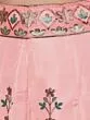 Peach Jacquard Gold Zari Work Lehenga Choli With Organza Dupatta Set