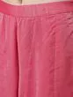 Pink Gold Zari Work Woven Design Kurta & Flared Palazzo With Dupatta