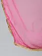 Pink Gold Zari Work Woven Design Kurta & Flared Palazzo With Dupatta