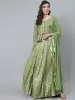 Green Gold Foil Printed Lehenga Choli With Dupatta