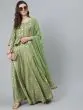 Green Gold Foil Printed Lehenga Choli With Dupatta