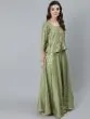 Green Gold Foil Printed Lehenga Choli With Dupatta
