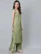 Green Gold Foil Printed Straight Kurta With Palazzo Set