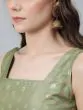 Green Gold Foil Printed Straight Kurta With Palazzo Set