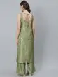 Green Gold Foil Printed Straight Kurta With Palazzo Set