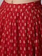Red Gold Printed Lace Work Lehenga Choli With Brocade Dupatta