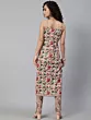 Cream Floral Print Kurta Pant With Feather Lace Details