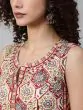 Cream & Red Floral Printed Lehenga Choli With Chanderi Embroidered Jacket