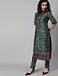 Green & Maroon Chanderi Printed Kurta With Pant Set
