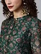 Green & Maroon Chanderi Printed Kurta With Pant Set