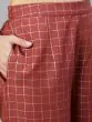 Rust Gold Floral Printed Kurta With Palazzo Set