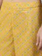 Green & Yellow Printed Straight Kurta & Palazzo With Dupatta Set