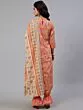 Peach & Yellow Floral Printed Straight Kurta & Balloo Pant With Dupatta Set