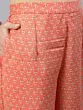 Peach & Yellow Floral Printed Straight Kurta & Balloo Pant With Dupatta Set