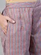 Orange & Grey Printed Straight Kurta & Palazzo With Dupatta Set
