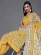 Yellow Floral Printed Kurta & Balloon Palazzo With Dupatta Set