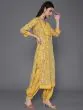 Yellow Floral Printed Kurta & Balloon Palazzo With Dupatta Set