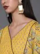 Yellow Floral Printed Kurta & Balloon Palazzo With Dupatta Set