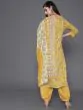 Yellow Floral Printed Kurta & Balloon Palazzo With Dupatta Set