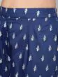 Cream & Blue Gold Placement Printed Straight Kurta With Palazzo Set